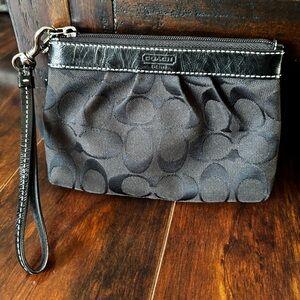 Coach Black Signature Wristlet